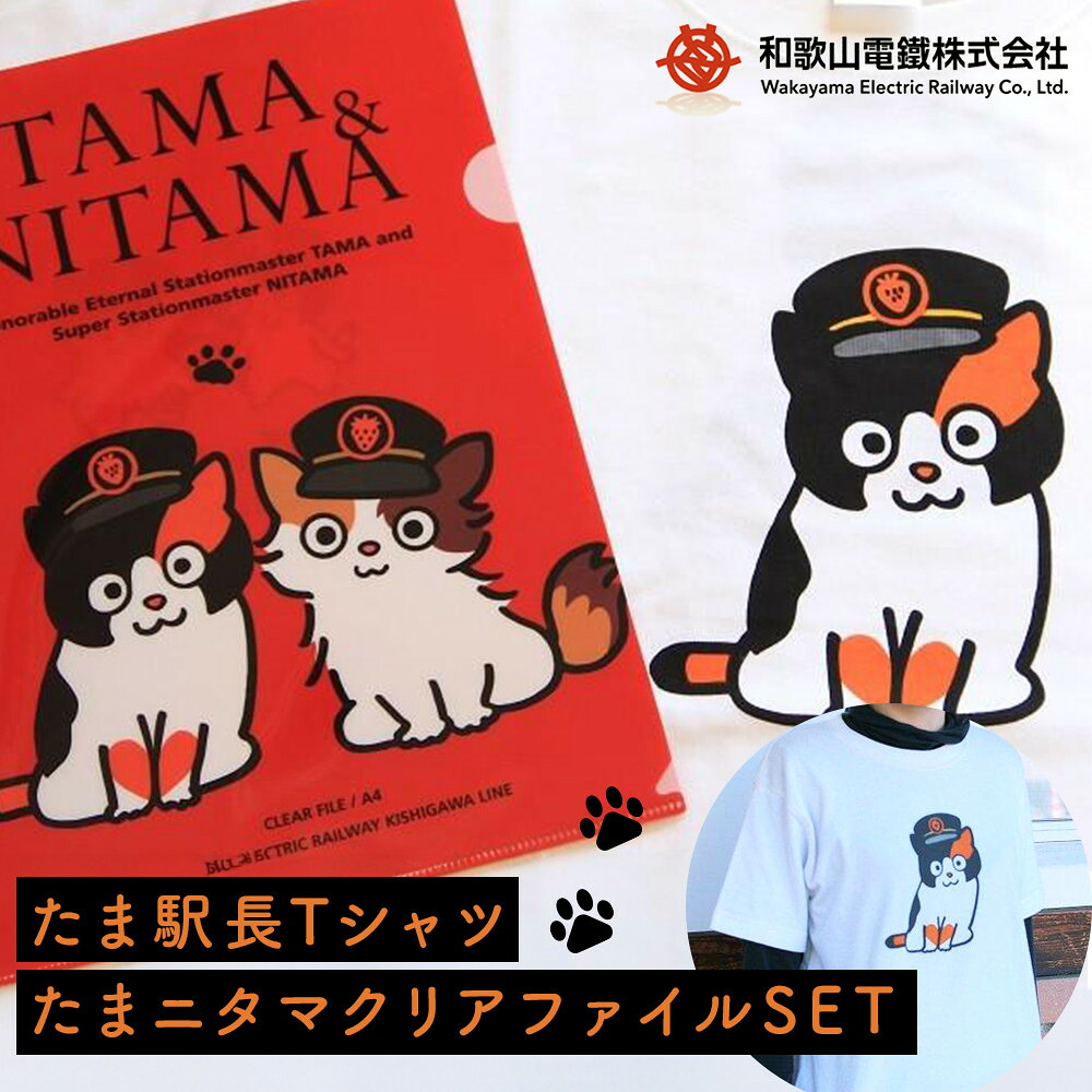 【ふるさと納税】たま駅長Tシャツ＜S＞・たまニタマクリアファイルセット