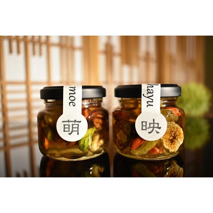【ふるさと納税】ナッツ・ドライフルーツの蜂蜜漬 峠プレミアム小瓶2種セット【萌(MOE)】【映(HAYU)】 【SW7】