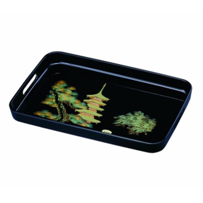 【ふるさと納税】長手盆 PC 42cm 五重の塔(金蒔絵)【YG12】|和歌山県海南市