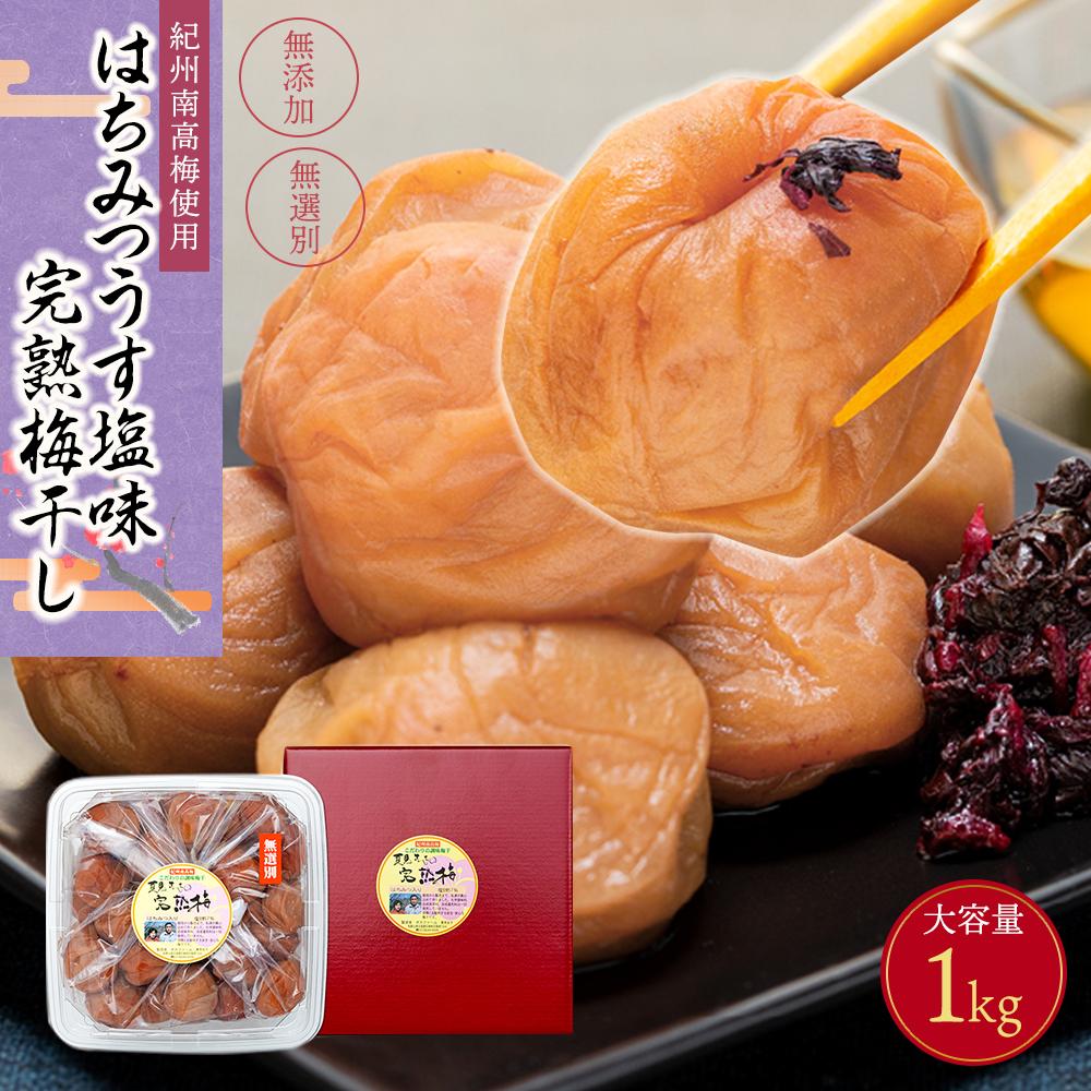【ふるさと納税】紀州南高梅使用　はちみつうす塩味完熟梅干し 無選別1kg［TM144］ | うめぼし 梅干し 梅干 梅 紀州南高梅 南高梅 はちみつ梅干 はちみつ 蜂蜜 和歌山 和歌山県産 送料無料 無添加 保存料不使用 着色料不使用 化学調味料不使用 国産 わけあり 塩分補給