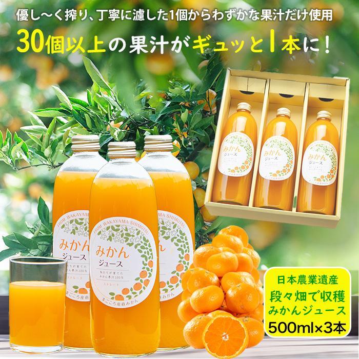 【ふるさと納税】和歌山県 海南市産 下津蔵出しみかん ジュース 500ml&times;3本 果汁100% ストレート果汁 農園直送 まごころ産直みかん 【北海道・沖縄県・一部離島 配送不可】 贈答 手土産｜和歌山県海南市 9,360円