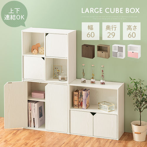 【ふるさと納税】【完成品でお届け】収納ボックス（選べる5色×3タイプ）収納棚 扉付き キャビネット ラック 棚 カラーボックス スリム 2段 可動棚 本棚 収納家具 リビング LKANET300248