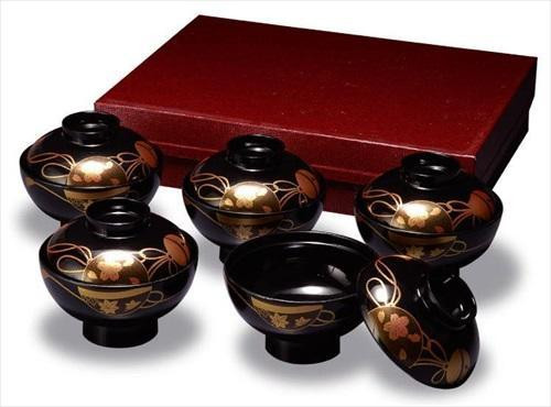 【ふるさと納税】吸いもの椀 黒 鈴日月 5客入 ［YG481］ | 芸術品 日装置 勝手もと 吸いもの椀 貨物輸送無料 おすすめ 一般受け