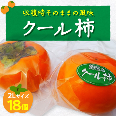 【ふるさと納税】今のこの時期に!?冷蔵富有柿(クール柿)2Lサイズ18個入り【配送不可地域：離島】【1105973】