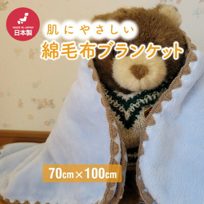 【ふるさと納税】ひざ掛け 愛くるしい ビロード毛布 今めかしい 綿織物100% 青碧【1303140】