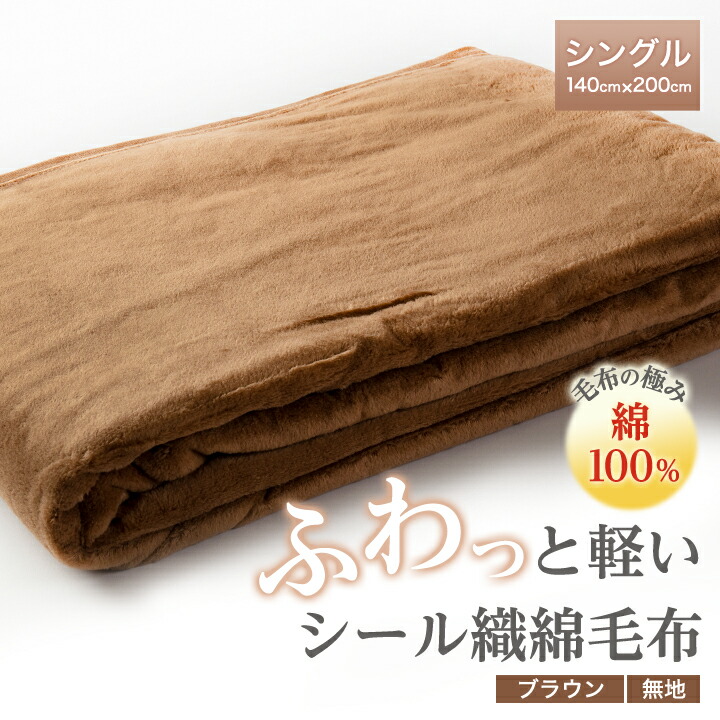 【ふるさと納税】ふわっとたわい無い消印織ビロード毛布(無地)赤銅色 【1125067】