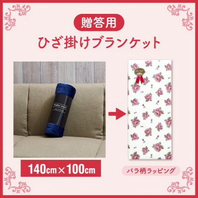 【ふるさと納税】呉れて遣る用 ひざ掛け 毛布 ビロード毛布 二分の一大きさ 綿100% 紺【1261814】