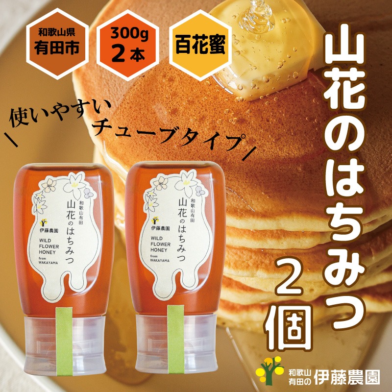 【ふるさと納税】山花のはちみつチューブボトル300g 2個(A1015-1)|和歌山県有田市