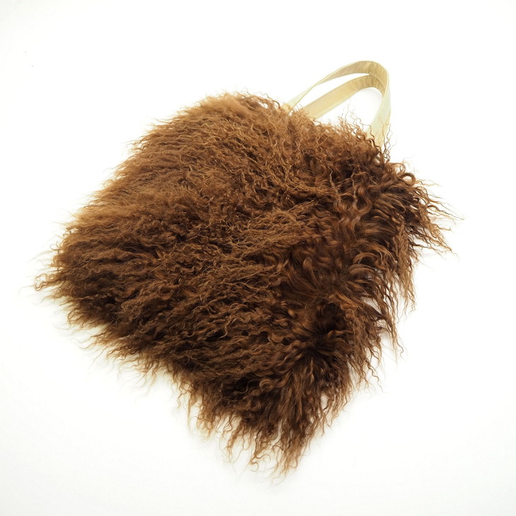 くるくるチベットラム毛皮手提げバッグ ブラウン 和歌山県御坊市 【ふるさと納税】