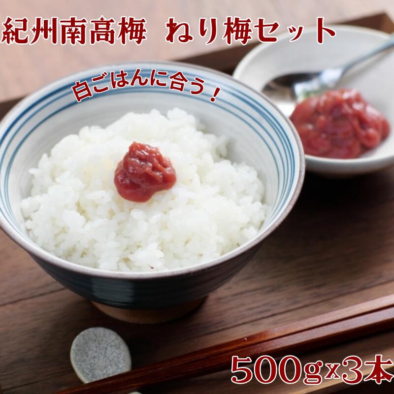 【ふるさと納税】紀州南高梅 ねり梅セット （500g×３本） / 梅干し 梅干 梅 田辺市 紀州南高梅 南高梅 うめ 肉厚 お米 梅肉 しそ しそ風味 練り梅 練梅