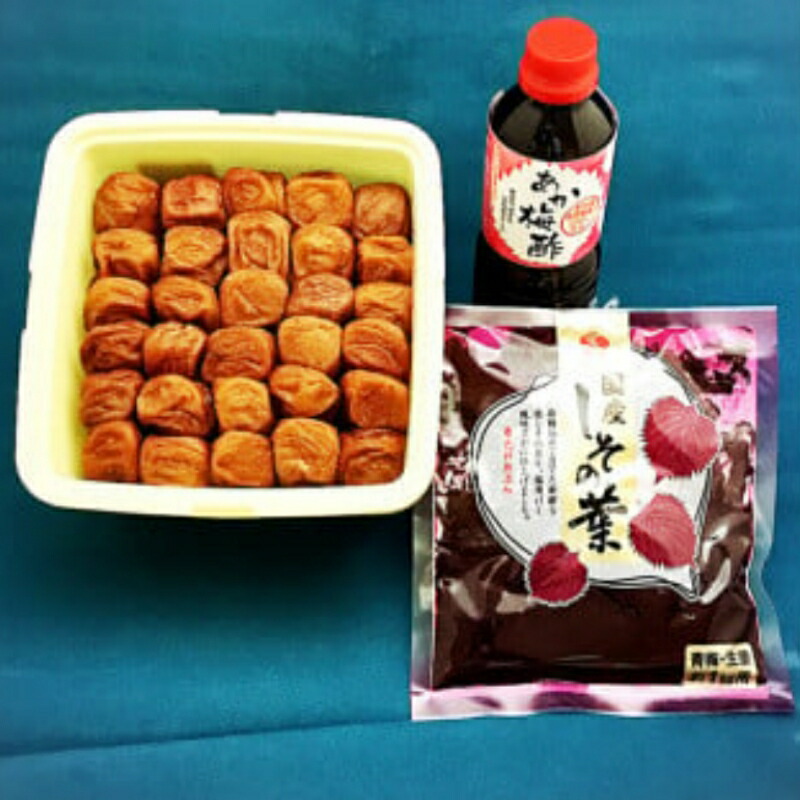 【ふるさと納税】自分で漬けるしそ梅セット （塩分約20%）（梅2kg、材料セット） / 田辺市 紀州南高梅 南高梅 梅干し 梅干 梅 うめ 肉厚 お米 おにぎり 焼酎 梅酒 健康 手作り 手作り梅 しそ梅｜和歌山県田辺市
