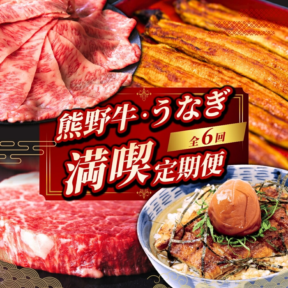 【ふるさと納税】 【6カ月定期便】＼新登場／ 紀州の熊野牛とうなぎ 満喫定期便（ヒレステーキ ローススライス 鰻蒲焼き等） / 牛肉 高級和牛 ブランド牛 肉 鰻 ウナギ セット 6回 6カ月 お取り寄せ グルメ 和歌山 田辺市 定期便