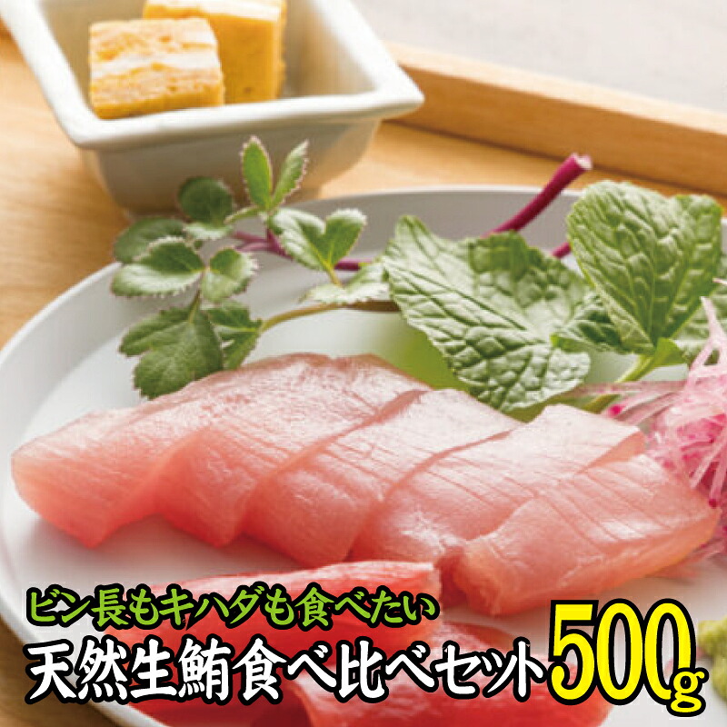 【ふるさと納税】 天然生まぐろ食べ比べセット 500g キハダ（もしくはメバチ）＋びん長まぐろのセット / 生鮪 鮪 マグロ 生まぐろ キハダマグロ ビンチョウマグロ 刺身｜和歌山県新宮市