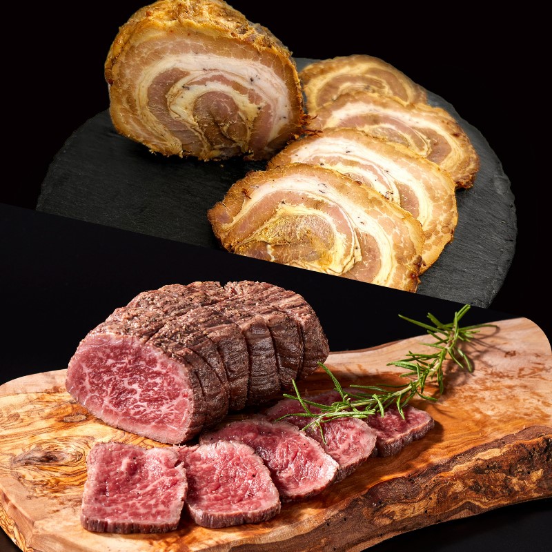 【ふるさと納税】 ローストビーフ300g さくらポーク焼豚 180～200g セット / 豚 豚肉 セット 焼豚 牛 牛肉 ローストビーフ 紀和牛 赤身｜和歌山県新宮市