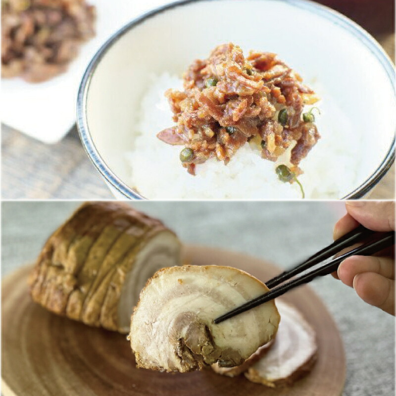 【ふるさと納税】 熊野 牛 しぐれ煮 約80g&times;2パック＆上州もち 豚 焼豚 / 豚 豚肉 牛 牛肉 肉｜和歌山県新宮市