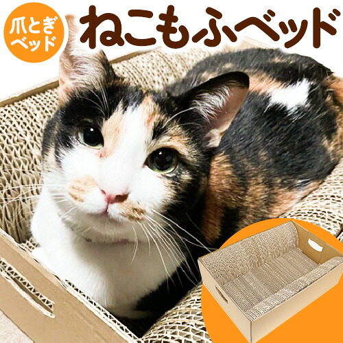 【ふるさと納税】爪とぎ ねこもふベッド 濱田紙販売株式会社 猫 ネコ ツメとぎ 《90日以内に出荷予定(土日祝除く)》 和歌山県 紀の川市 ペット用品 段ボール ダンボール｜和歌山県紀の川市 8,400円