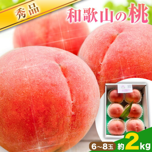【ふるさと納税】先行予約 和歌山の桃 約2kg (6～8玉入) 手平農園《2025年7月中旬-8月中旬頃出荷》 和歌山県産 紀の川市 桃 もも モモ 送料無料 旬の桃を厳選 なつっこ 果物 フルーツ お取り寄せ お取り寄せフルーツ