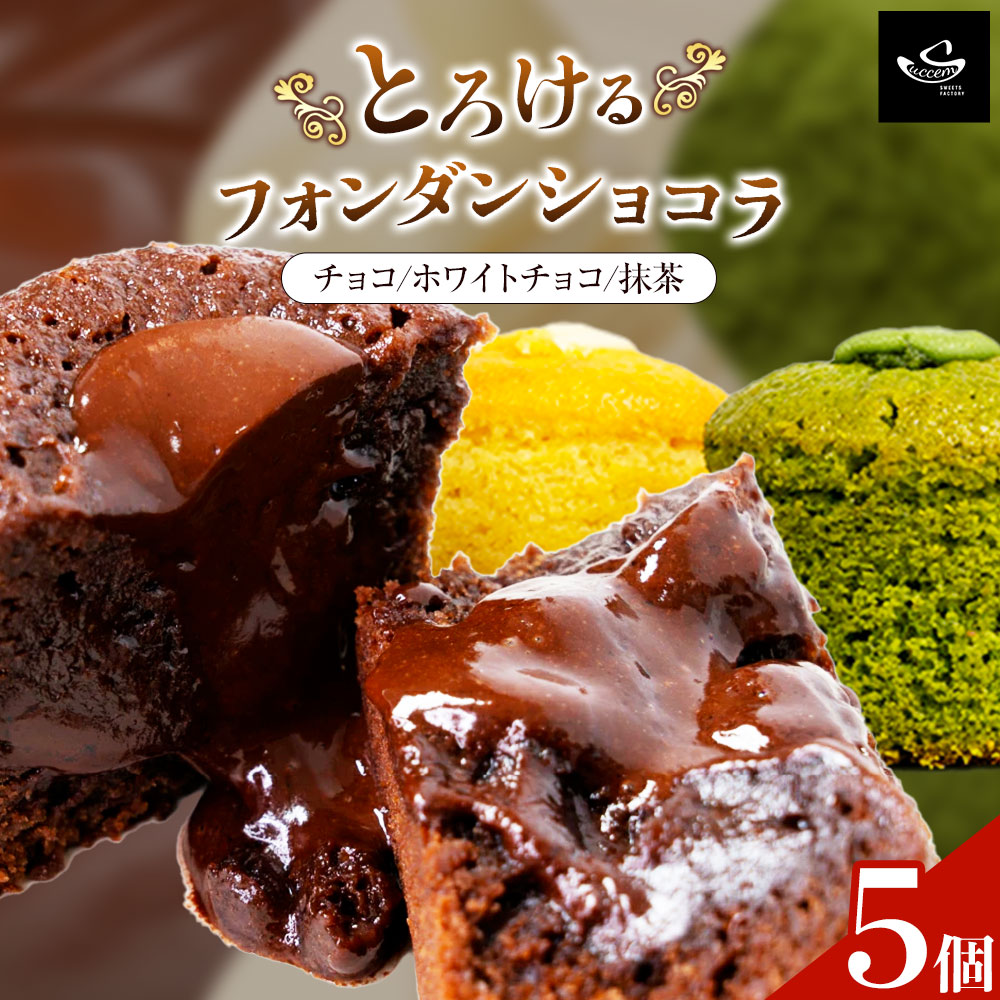 【ふるさと納税】フォンダンショコラ 5個入り (1箱)《30日以内に出荷予定(土日祝除く)》和歌山県 紀の川市 サクセム株式会社 焼き菓子 ショコラ チョコ ホワイトチョコ 抹茶 お菓子 8,140円