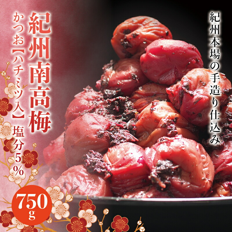【ふるさと納税】紀州南高梅 かつお【ハチミツ入】 塩分5%(750g)なかやまさんちの梅干 うめ ウメ 梅干し
