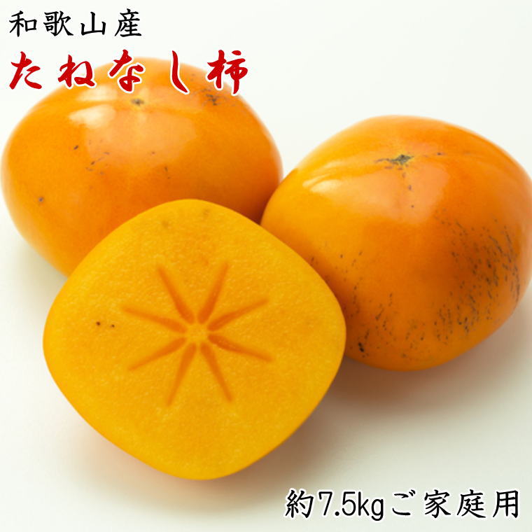 【ふるさと納税】【秋の味覚】和歌山産たねなし柿ご家庭用約7.5kg★2025年9月中旬から11月上旬頃順次発送【TM11】