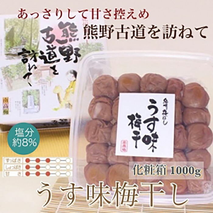 【ふるさと納税】 【贈答用】紀州南高梅 うす味梅 約1000g 化粧箱入 【US6】【準備でき次第、順次発送】 | 梅干 食品 加工食品 人気 おすすめ 送料無料|和歌山県かつらぎ町