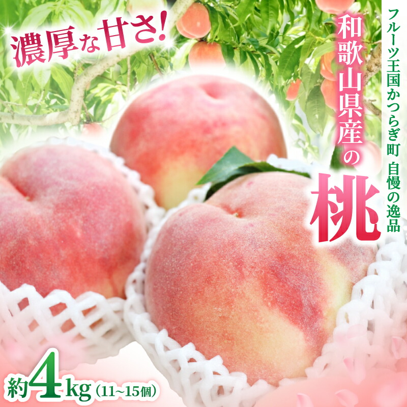 【ふるさと納税】和歌山県産の桃 約4kg（11~15個） [2025年7月上旬～8月上旬発送] [Ei2] | もも フルーツ 果物 くだもの 食品 人気 おすすめ 送料無料