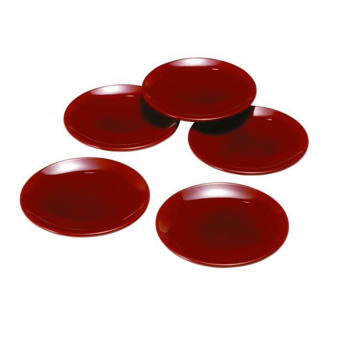 【ふるさと納税】4.2寸 銘々皿 総春慶塗 (5枚組)【YG117】
