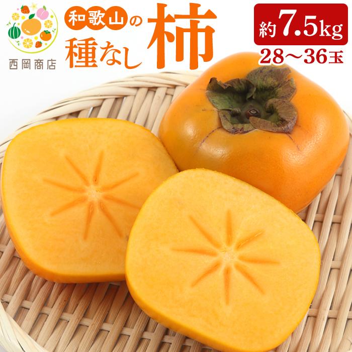 【ふるさと納税】【2025年発送】和歌山の たねなし柿 秀品 約7.5Kg Ｌ～３Ｌサイズ カラーセンサー選果 （和歌山県九度山町産） | フルーツ かき 柿 カキ 期間限定 果物 くだもの 和歌山県 九度山町 九度山 和歌山 納税 返礼品 お取り寄せグルメ お取り寄せ グルメ カキ