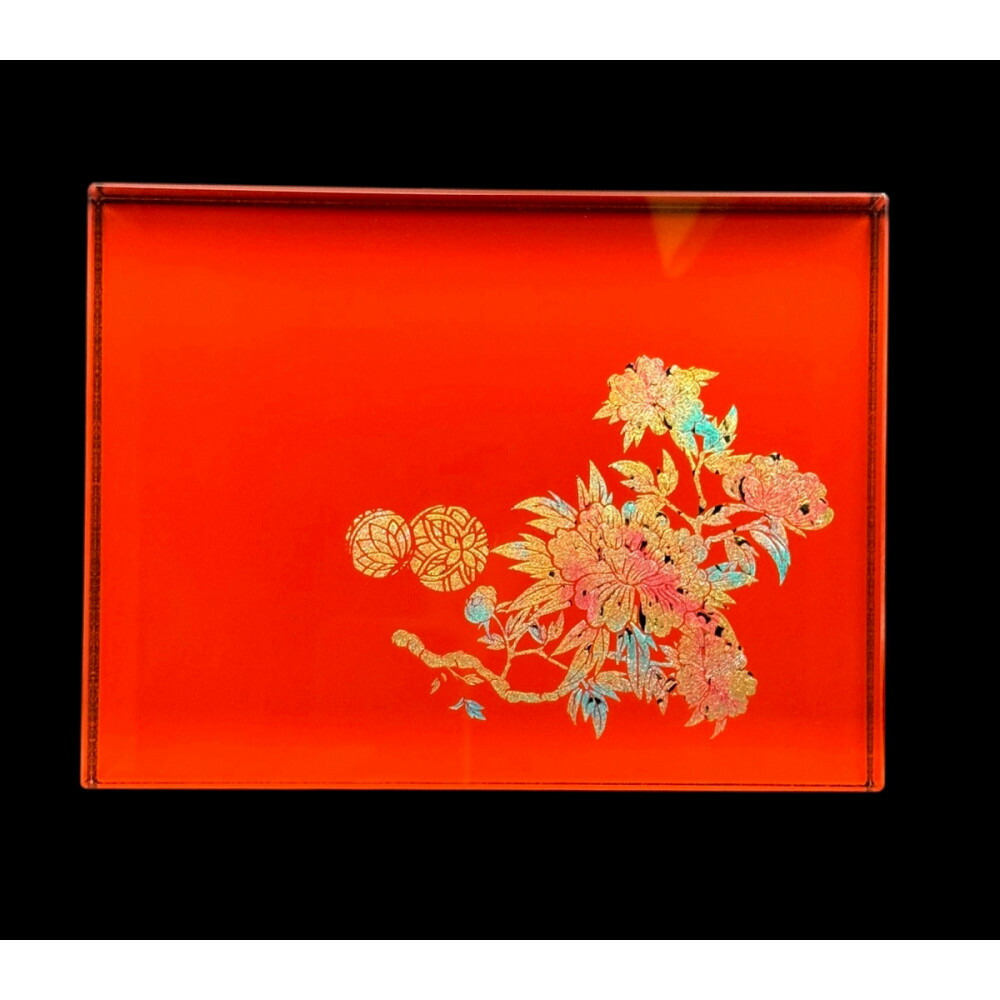 【ふるさと納税】すし下駄 手毬牡丹 本朱 ［NF299］ | 食器 パーティ 漆器 工芸品 クラフト 民芸 人気 おすすめ 送料無料 ギフト プレゼント 贈り物｜和歌山県九度山町