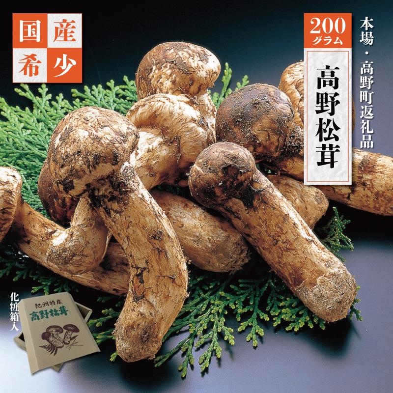 【ふるさと納税】【2025年発送分】香り・歯応え・味ともに最高級！希少な国産松茸「高野松茸」200g【化粧箱入】 | 天然 高級 化粧箱 お取り寄せ 数量限定 期間限定 高野町 和歌山 楽天ふるさと 納税 返礼品 国産松茸 マツタケ おいしい 生松茸 茸 秋の味覚 高野山 土瓶蒸し