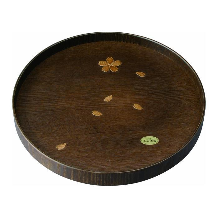 【ふるさと納税】木製丸盆 尺 30cm 桜 ［YG469］ | 工芸品 日用品 キッチン お盆 送料無料 おすすめ 人気｜和歌山県高野町