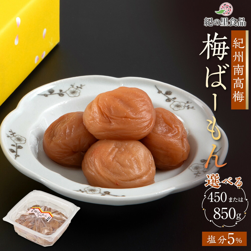 【ふるさと納税】【選べる容量】紀州南高梅 梅ばーもん 450g～850g　［Kn17］ | 梅干 うめぼし 家庭用 梅 国産 食品 人気 梅干し 取り寄せ グルメ ご飯のお供 ふるさと納税 和歌山県 高野町 和歌山県高野町 高野山｜和歌山県高野町