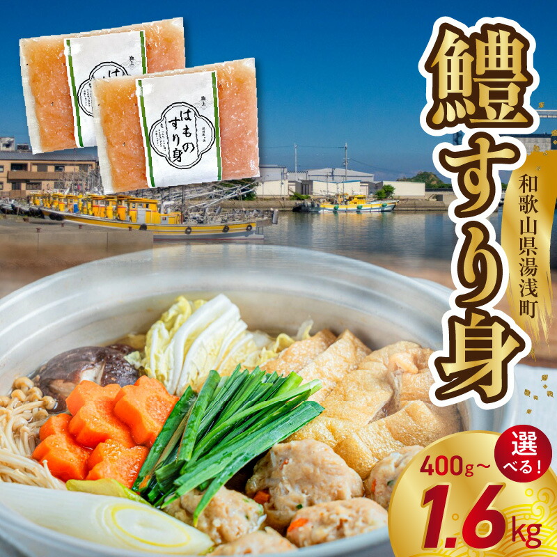 【ふるさと納税】鱧すり身 選べる 200g × 2個 ～ 8個 高級魚 鱧 漁港直送 その日に加工 真空冷凍 鮮度 キープ すり身 鍋 ハンバーグ つみれ汁 高級料亭 気分 味わえる 自宅 簡単 出来立て さつま揚げ 冷凍 お取り寄せ 和歌山県 湯浅町 送料無料