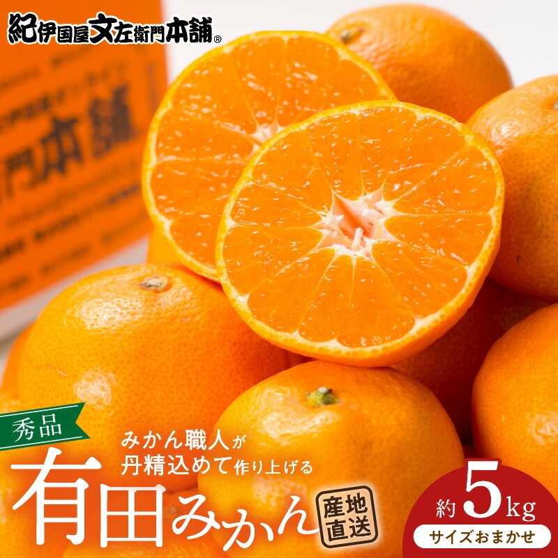 【ふるさと納税】【限定】 期間限定 有田みかん 5kg 秀品 サイズおまかせ 産地直送 薄皮 甘い 濃厚 ジューシー 温州みかん フルーツ 果実 果物 柑橘 国産 食品 食べ物 紀伊国屋文左衛門本舗 お取り寄せ 和歌山県 湯浅町 送料無料