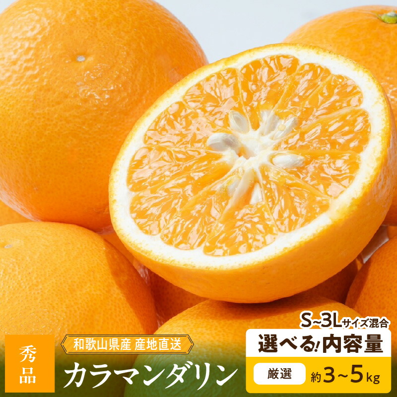 【ふるさと納税】【限定】【2027年先行予約】和歌山県湯浅町産 カラマンダリン 秀品 選べる 内容量 3kg 5kg S ～ 3L サイズ混合 新鮮 果実 洗練 味わい 香り デザート お菓子作り ジュース ジャム 鮮やか 風味 楽しむ フルーツ 果物 お取り寄せ 和歌山県 湯浅町 送料無料｜和歌山県湯浅町