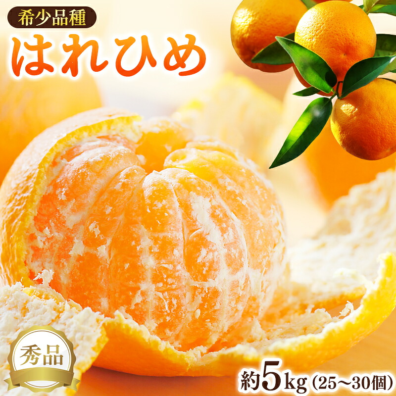 【ふるさと納税】 希少種 みかん はれひめ 秀品 5kg (25個～30個) ※離島への配送不可 ※2026年12月中旬～2027年2月初旬頃に順次発送予定/ フルーツ 柑橘 蜜柑 晩柑 果物 くだもの 和歌山 産地直送｜和歌山県広川町