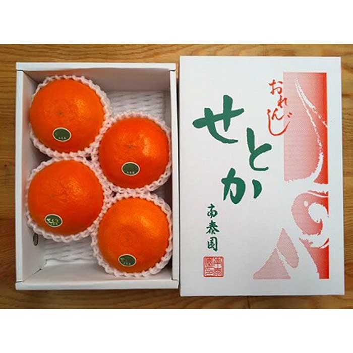 【ふるさと納税】ハーフ 化粧箱 柑橘の大トロ ハウス せとか 厳選 4玉入 南泰園