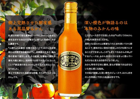 【ふるさと納税】【選べる容量】【賢宝】マルケンみかん果汁100％ジュース　化粧箱／5本～7本&times;4ケースor段ボール箱／20本　もぎたてみかん味のストレートジュース｜和歌山県有田川町