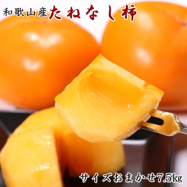 【ふるさと納税】【秋の味覚】和歌山産たねなし柿（L～4Lサイズおまかせ）約7.5kg・秀品〇
