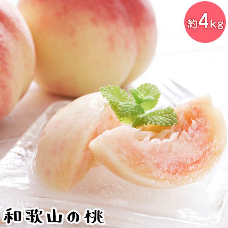 【ふるさと納税】〈先行予約受付〉フルーツ王国 和歌山の桃 約４kg<br>| もも モモ 桃 国産 フルーツ 先行予約 果物 果実 お取り寄せ ギフト デザート スイーツ 贈り物<br>※北海道・沖縄・離島への配送不可<br>※2025年6月中旬～7月下旬頃に順次発送予定（fr-07）