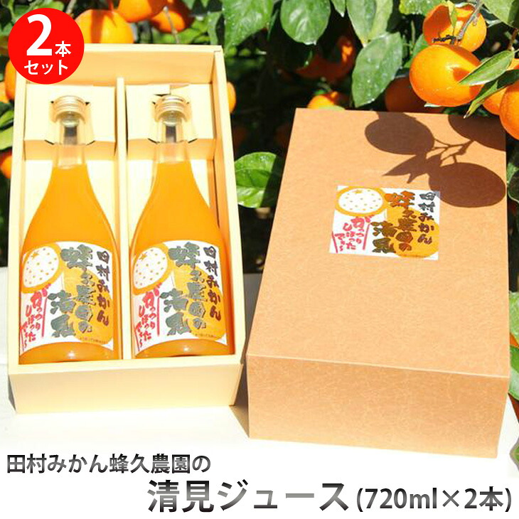 【ふるさと納税】田村みかん蜂久農園の清見がっつりしぼったでぇ　清見ジュース(720ml&times;2本) ※2026年4月以降に順次発送予定｜和歌山県美浜町