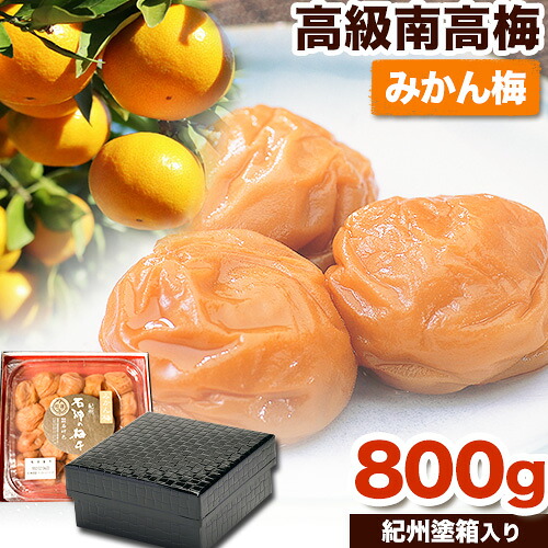 【ふるさと納税】高級南高梅みかん梅 800g 網代模様仕上紀州塗箱入り 澤株式会社《90日以内に出荷予定(土日祝除く)》和歌山県 日高町 梅干し 梅 うめ ウメ 南高梅 みかん みかん梅 紀州南高梅 紀州塗 送料無料｜和歌山県日高町 14,200円