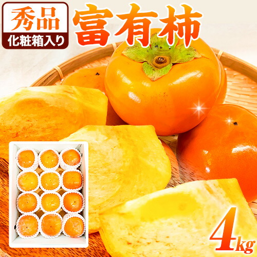 【ふるさと納税】＜先行予約＞秀品 和歌山 秋の味覚 富有柿 約4kg 化粧箱入 株式会社魚鶴商店《2025年11月上旬-12月上旬頃出荷》和歌山県 日高町 柿 富有柿 フルーツ