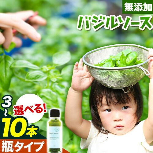 【ふるさと納税】 バジルソース 無添加 バジル 瓶 選べる本数 3本 5本 7本 10本 (1本110ml) Farm＆lab《30日以内に出荷予定(土日祝除く)》和歌山県 日高町 送料無料 朝摘み バジル ソース 新鮮 フレッシュ 調味料