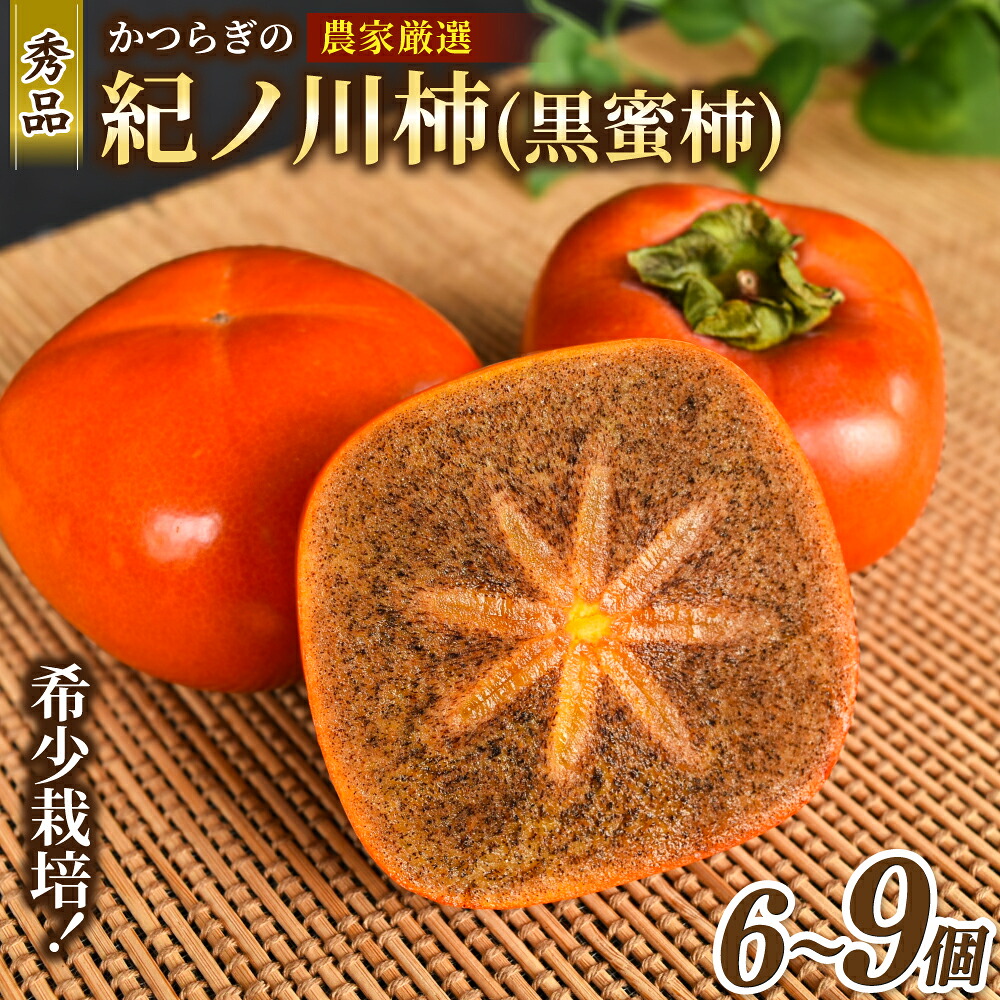 【ふるさと納税】 【2026年発送】 紀の川柿 秀品6個~9個 / 贈答 黒蜜 厳選 高級 和歌山 かき 柿 ※2026年10月上旬から11月上旬頃発送|和歌山県由良町