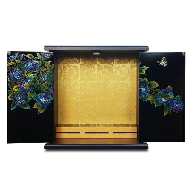 【ふるさと納税】タツ手工芸品 紀州ペンキ塗り ミニ仏壇 雅 小 アジサイ 【Tk167】 | 装置雑貨 文房具 手芸 仏壇 仏具 神具 仏具 仏壇