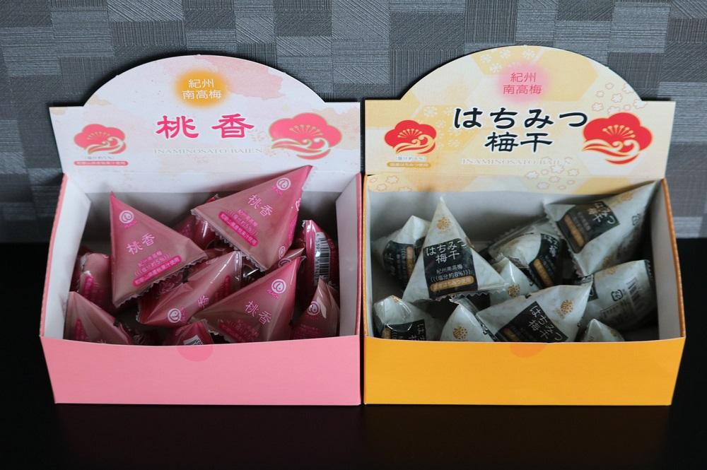 【ふるさと納税】紀州南高梅 はちみつ梅干＆桃の梅干（テトラピロー）各12個入り【US11】 | 梅干 食品 加工食品 人気 おすすめ 送料無料｜和歌山県印南町