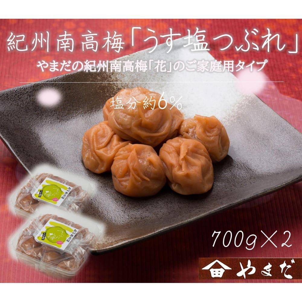 【ふるさと納税】ご家庭用 大容量 紀州南高梅 うす塩 つぶれ 塩分約6％ 700g×2 ［YM15］ | 梅干し 梅 食品 加工食品 人気 おすすめ 送料無料