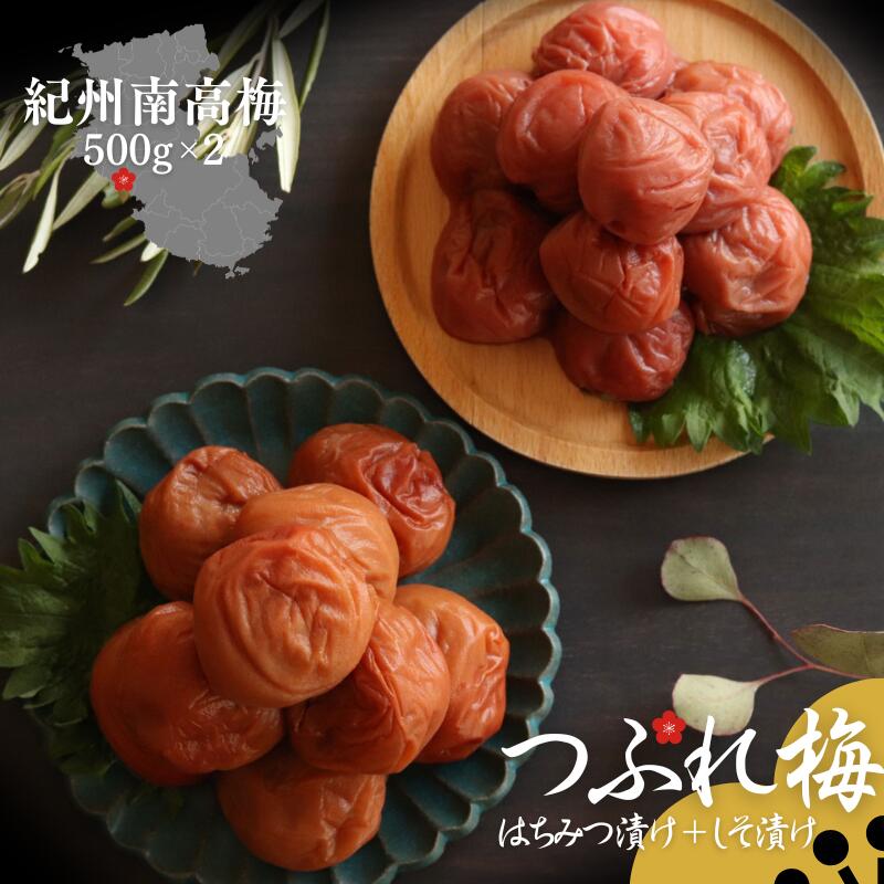 【ふるさと納税】和歌山県紀州南高梅 つぶれ はちみつ漬け&しそ漬け 訳あり 500g×2|甘口・爽やか梅干 梅 うめ 減塩|和歌山県みなべ町