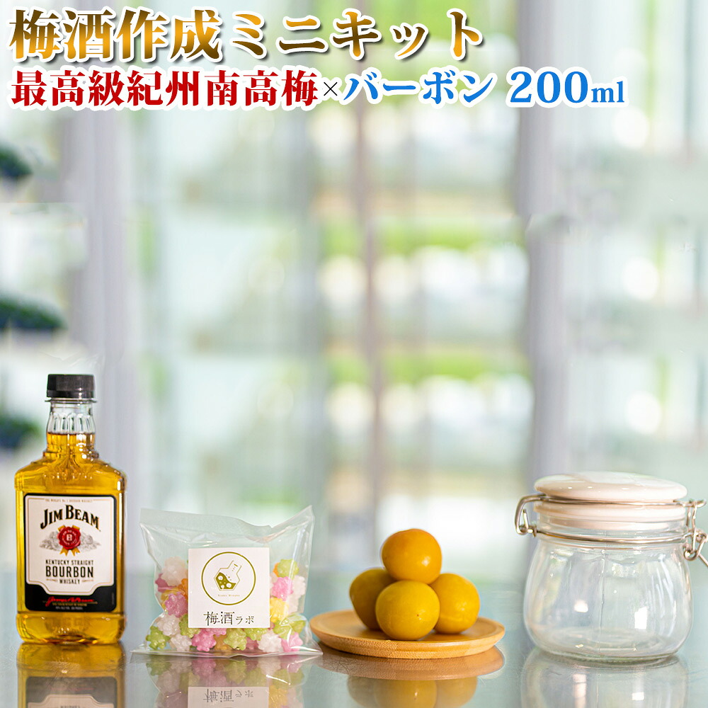 【ふるさと納税】梅酒作成ミニキット(バーボンベース) 200ml | 最高級紀州南高梅 南高梅 和歌山 紀州 バーボン バーボン梅酒 クラフト梅酒 梅 うめ|和歌山県みなべ町